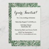 Invitation william morris marigold fleurs vertes (Devant / Derrière)