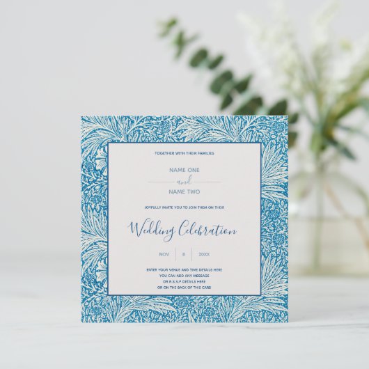 Invitation William Morris' Marigold mariage botanique vintage (Debout devant)