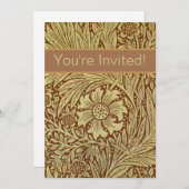 Invitation William Morris Marigold Motif de fleurs antiques (Devant / Derrière)