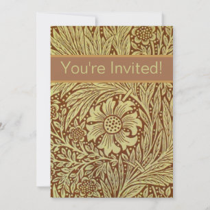 Invitation William Morris Marigold Motif de fleurs antiques