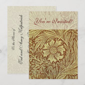 Invitation William Morris Marigold Motif de fleurs antiques (Devant / Derrière)