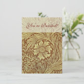 Invitation William Morris Marigold Motif de fleurs antiques (Debout devant)