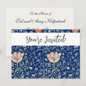 Invitation William Morris Medway Floral bleu (Devant / Derrière)
