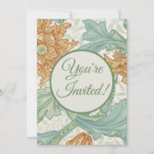 Invitation William Morris modèle floral à tige unique (Devant)
