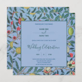 Invitation William Morris motif botanique mariage (Devant / Derrière)
