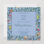 Invitation William Morris motif botanique mariage (Devant)