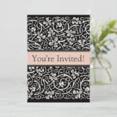 Invitation William Morris Motif de la feuille de vigne (Debout devant)