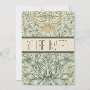 Invitation William Morris Motif Grenade Antique Lily