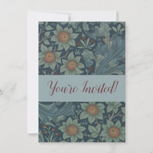 Invitation William Morris Orchard Art Motif (Devant)