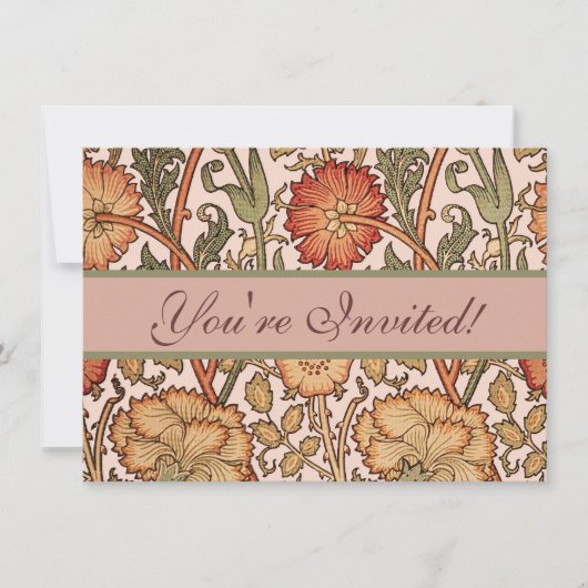 Invitation William Morris Rose Flower Fond d'écran Motif (Devant)