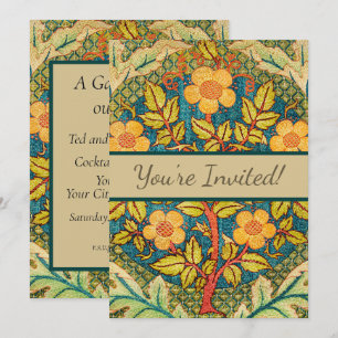 Invitation William Morris Rose Wreath : Arts et Métiers class