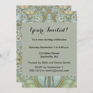 Invitation William Morris Spring Motif classique épais