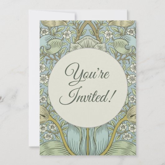 Invitation William Morris Spring Thicket : Floral antique (Devant)