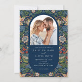 Invitation William Morris Strawberry Thief Mariage photo (Devant)