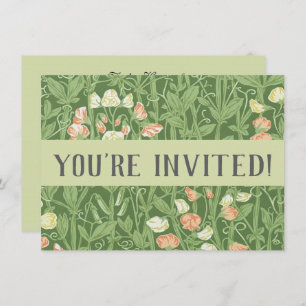 Invitation William Morris Sweet Pea Floral Design
