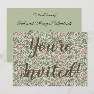Invitation William Morris Sweetbrie Floral Art Nouveau