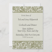 Invitation William Morris Thistle Sage Green Motif (Dos)