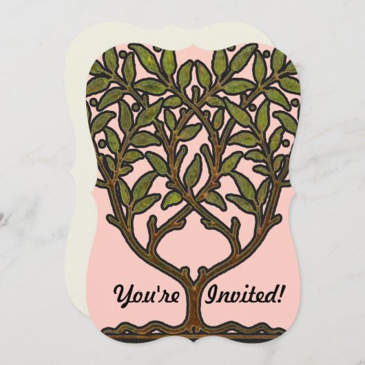 Invitation William Morris Tree Frieze Fond d'écran floral (Devant / Derrière)