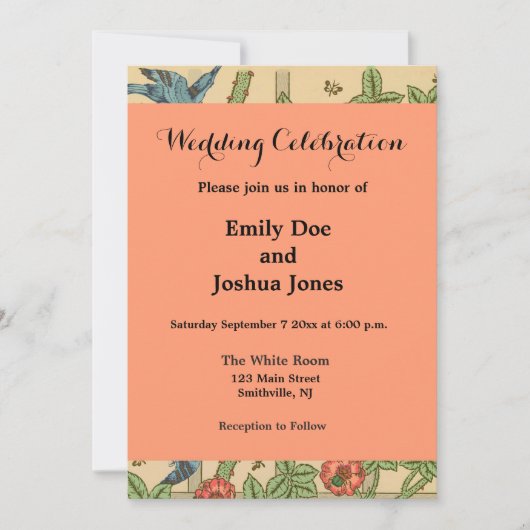 Invitation William Morris Trellis Design classique de papier (Devant)