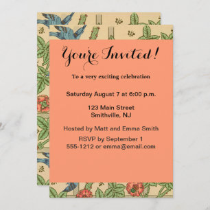 Invitation William Morris Trellis Design classique de papier 