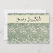 Invitation William Morris tulip fond textile vert (Devant)