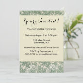 Invitation William Morris tulip fond textile vert (Debout devant)