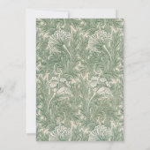 Invitation William Morris tulip fond textile vert (Dos)