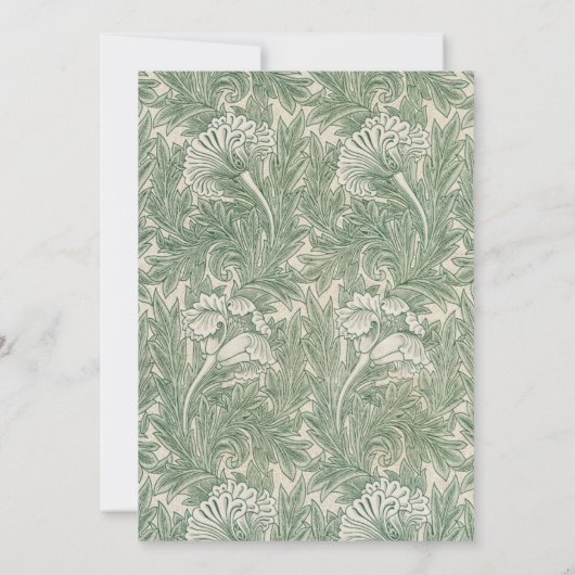 Invitation William Morris tulip fond textile vert (Dos)