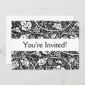 Invitation William Morris Vin de raisin noir blanc (Devant / Derrière)