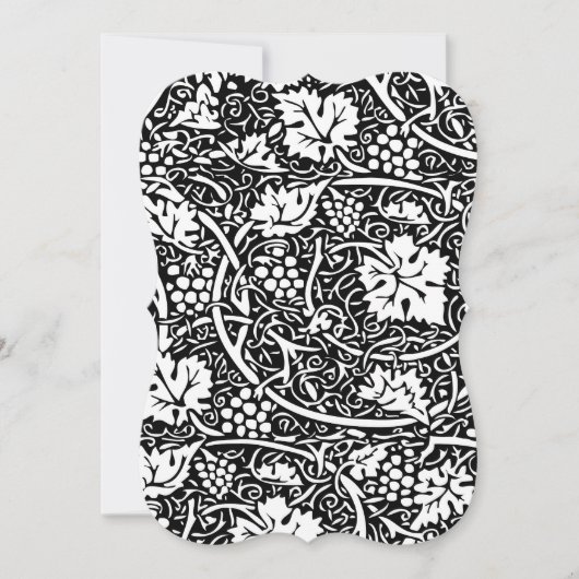 Invitation William Morris Vin de raisin noir blanc (Devant)