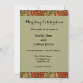 Invitation William Morris Wandle Anglais Floral Damask Design (Devant)