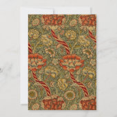 Invitation William Morris Wandle Anglais Floral Damask Design (Dos)