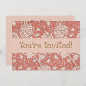 Invitation William Morris Wild Tulip Classique Conception Vic (Devant / Derrière)