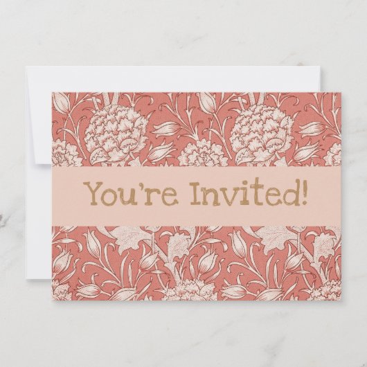 Invitation William Morris Wild Tulip Classique Conception Vic (Devant)