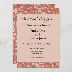 Invitation William Morris Wild Tulip Classique Conception Vic