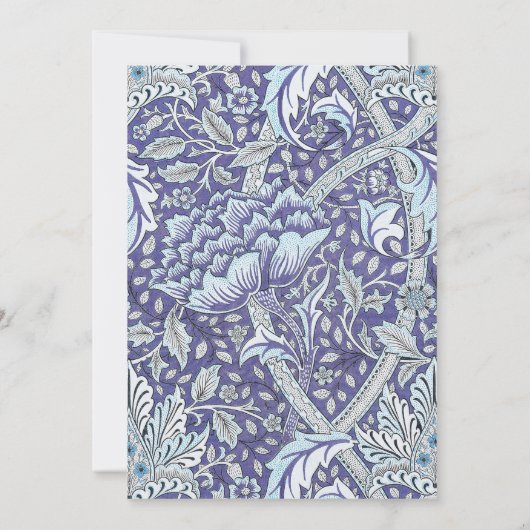 Invitation William Morris Windrush fleurs bleues (Dos)