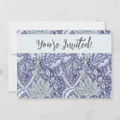 Invitation William Morris Windrush fleurs bleues (Devant)