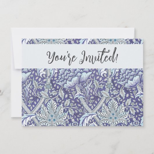 Invitation William Morris Windrush fleurs bleues (Devant)