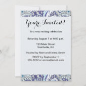 Invitation William Morris Windrush motif floral bleu (Devant)