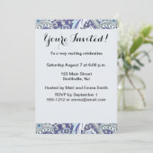 Invitation William Morris Windrush motif floral bleu (Debout devant)