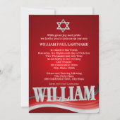 Invitation William Steel Wave Red Bar Mitzvah (Devant)