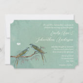 Invitation Willow Tree Grove Green Blue Inséparable Mariage (Devant)