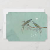 Invitation Willow Tree Grove Green Blue Inséparable Mariage (Dos)