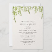 Invitation Willow Tree Rustic Greenery Modern QR Code Wedding (Devant)