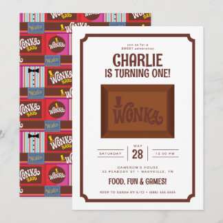 Invitation Willy Wonka & Chocolate Factory Anniversaire
