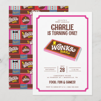 Invitation Willy Wonka & Chocolate Factory Anniversaire