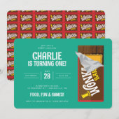 Invitation Willy Wonka & Chocolate Factory Anniversaire (Devant / Derrière)