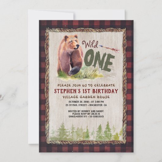Invitation WILUN Oear Lumberjack Aventure Anniversaire (Devant)