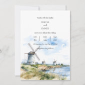 Invitation Windmills rustiques côtiers Vue mer Mariage arrièr (Devant)