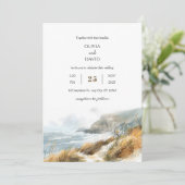 Invitation Windswept Cliffs Coastal Trail View Beach Wedding (Debout devant)